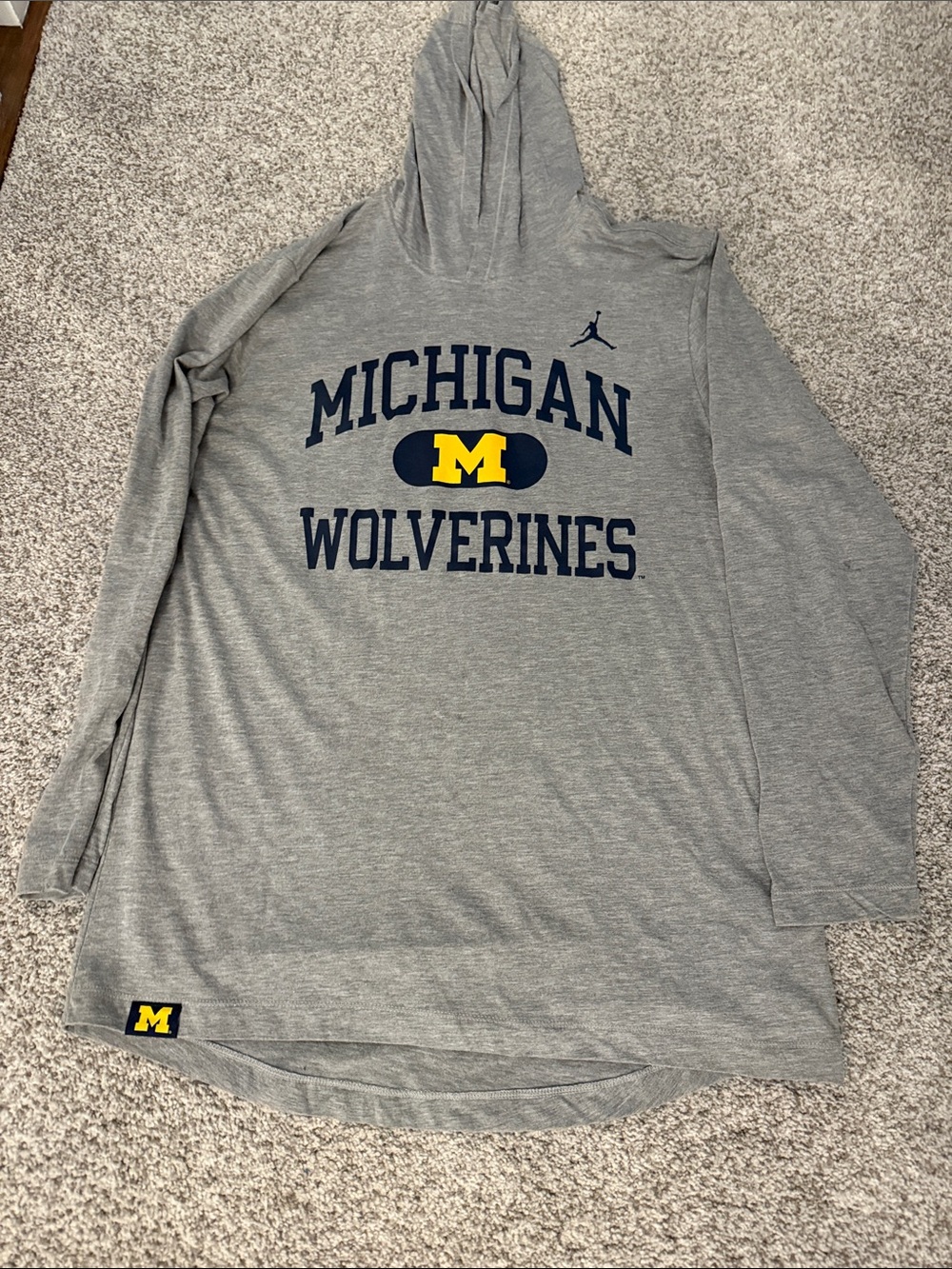 Jordan Michigan Wolverines Hoodie - Gray, Navy & Maize